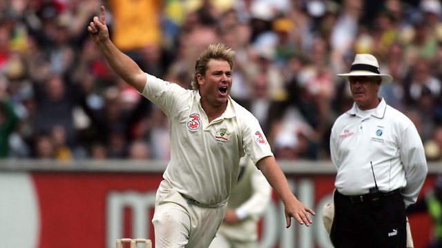 Shane Warne celebrates his 700th wicket,  dismissing Andrew Strauss. PC: Getty Images