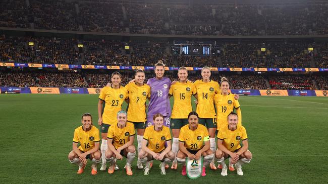 A record crowd watched the Matildas defeat France in the lead up to the Women’s World Cup. Picture: Robert Cianflone/Getty Images