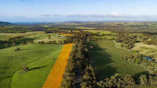 An aerial image showing the suggest path of a dual carriageway option. Picture: Jesse Ehlers/South Coast Aerial Images