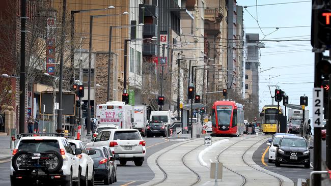 Police arrested two men over the incident on North Terrace. File picture