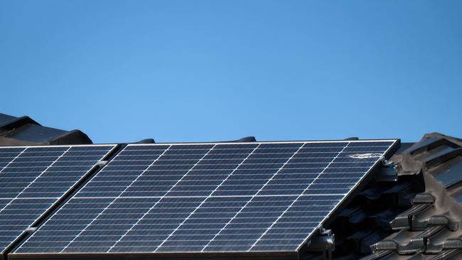 A so-called solar or Sun tax being is being slugged onto Aussie households in some states, effectively charging them for sending excess solar energy they generate back onto the electricity grid. Picture: NewsWire / Luis Enrique Ascui