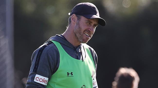 Rutten takes the Bombers through training after Alastair Clarkson’s decision. Picture: Michael Klein