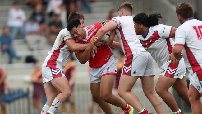 Viliami Amone in possession for the Dragons in the Laurie Daley SLE Cup Grand Final. Picture: Sue Graham