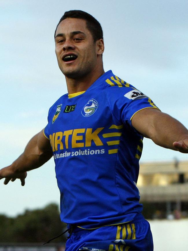 Eels fans celebrated many great tries by Jarryd Hayne at Parramatta Stadium.