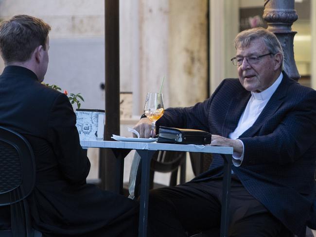 Cardinal George Pell seen at a bar outside the Vatican in Rome on October 4. Picture: Stefano Costantino/MEGA TheMegaAgency.com