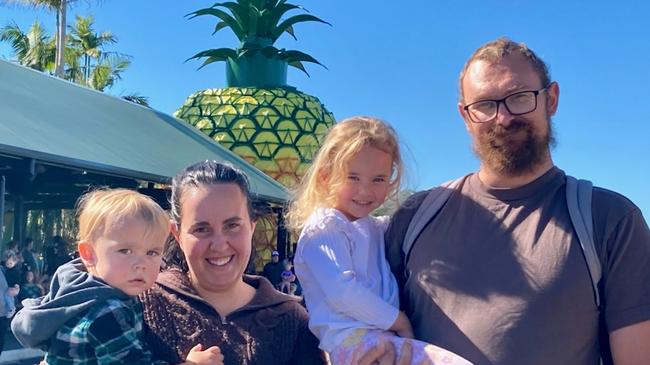 Big Pineapple grand opening - Family fun day out for (from left) Dominic, 2, Jordyn, Skyler, 3, and Nathan Radic from Caloundra.  Photo:  Michele Sternberg/Visit Sunshine Coast