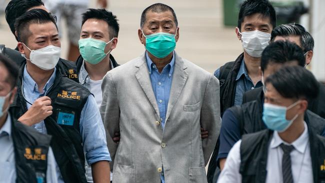 Hong Kong media tycoon and Apple Daily founder Jimmy Lai. Picture: Getty Images