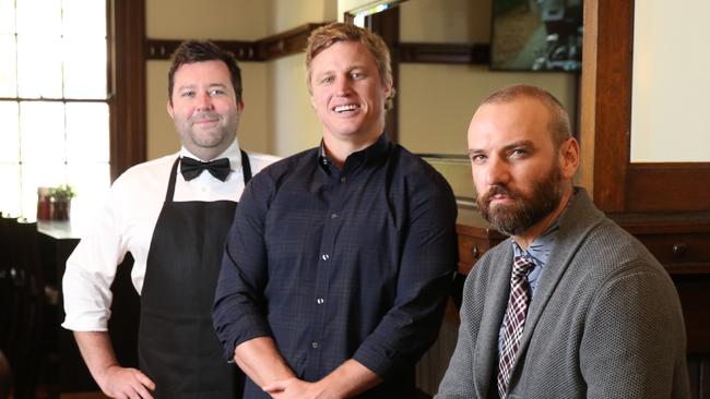 Chris Page, Brett Finch and James “The Professor” Rochford will be starring in a new show on Fox Sports. Photo: Bob Barker.