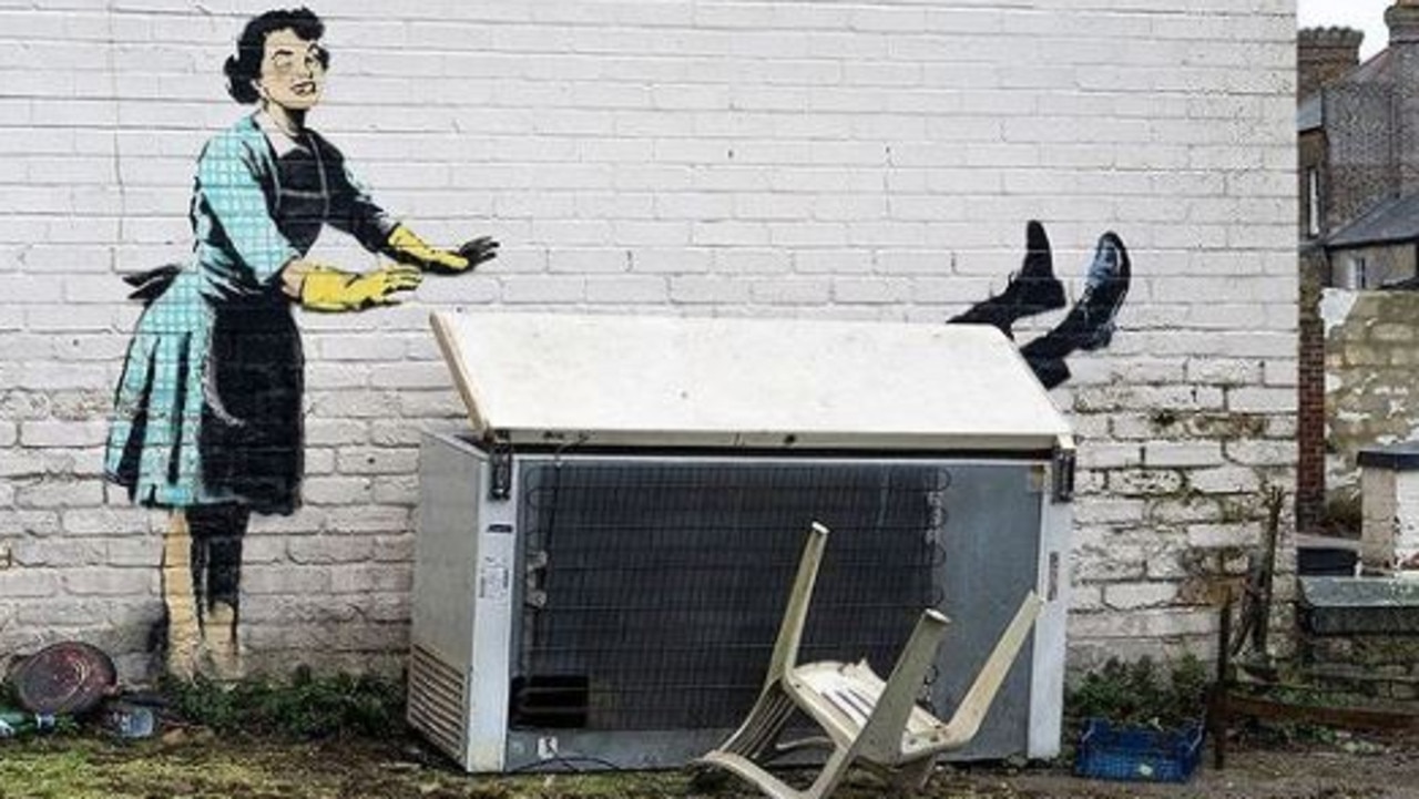 Banksy has had part of his Valentine’s Day wall mural dismantled within hours claiming ownership.