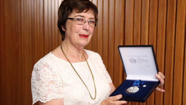 Wendy Christie with a posthumous award for bravery for her late husband Bill Christie. Picture: Tim Hunter.