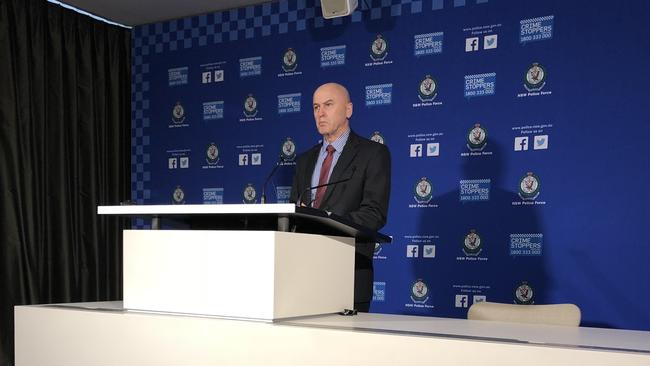 Detective Superintendent John Kerlatec speaks to media on Tuesday.