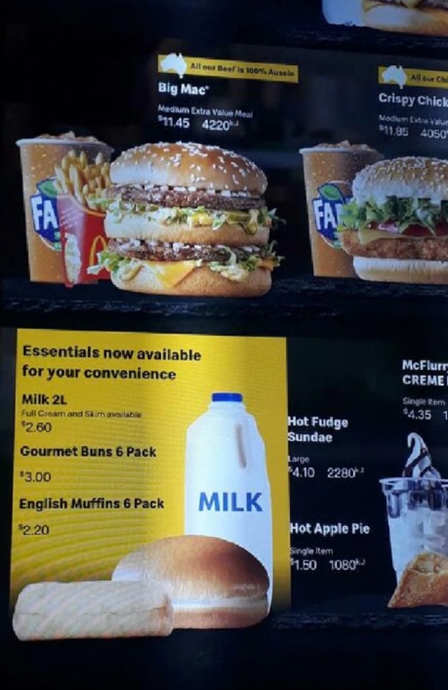 Along with cartons of eggs, the Macca’s has also expanded its milk range to accommodate customers. Picture: Supplied