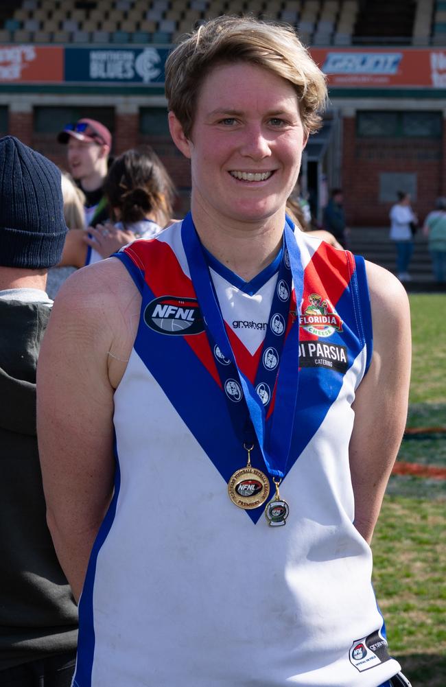 West Preston-Lakeside key forward Catherine O'Bryan was named best on ground in her team’s grand final win. Picture: Nathan McNeill.