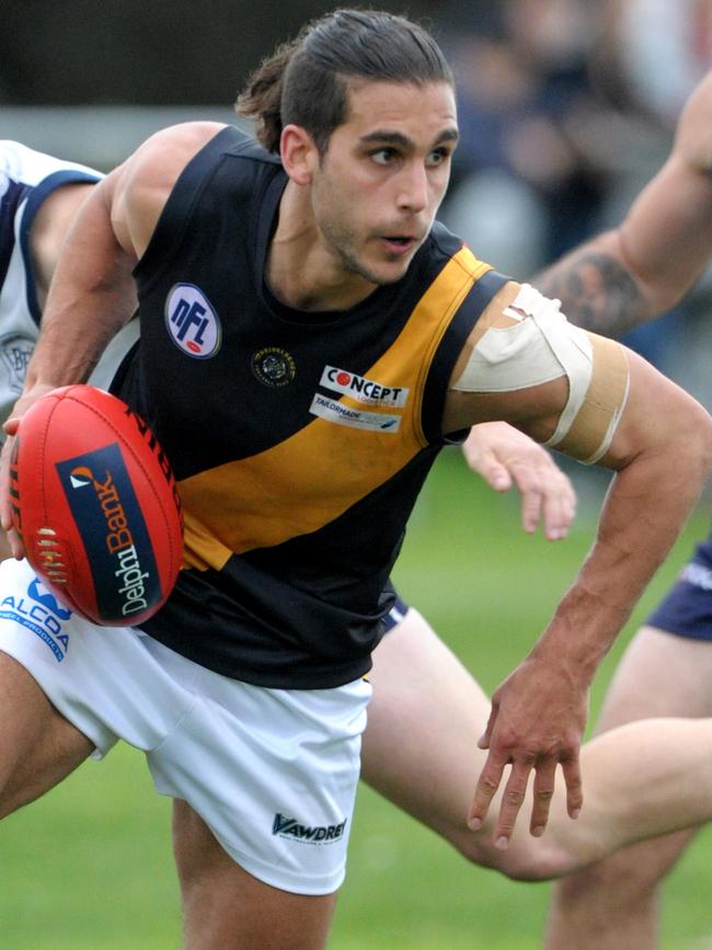 Michael Brunelli playing for his local AFL team last year. Picture: supplied