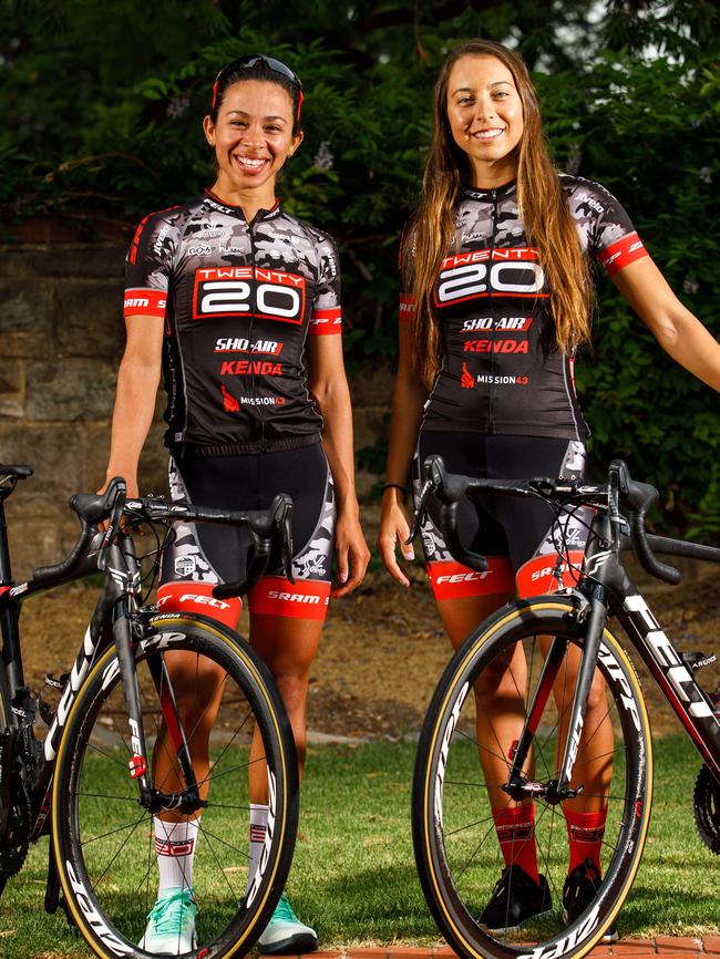 Twenty20 presented by Sho-Air cyclists Marlies Mejias Garcia and Shayna Powless. Picture: AAP Image/James Elsby