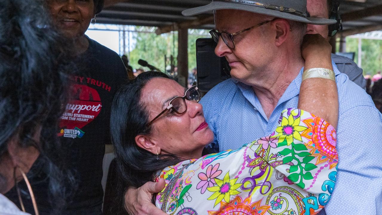 Indigenous Minister Linda Burney and Australian Prime Minister Anthony Albanese revealed details about their plan for the referendum at the Garma Festival on the weekend. Picture: Tamati Smith/Getty Images