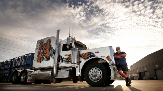 05/04/2016: Third Generation truck driver, 56 year old Mick Boland, is an owner driver in Melbourne. Stuart McEvoy for The Australian.