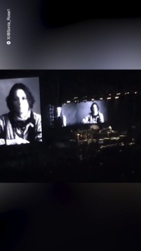 Johnny Depp appears on-screen during Paul McCartney concert