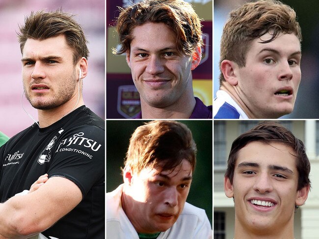 The ones that got away: Angus Crichton (far left), Kalyn Ponga (top centre), Charlie Rorke (top right), Nick Frost (bottom centre) and Billy Smith (bottom right)