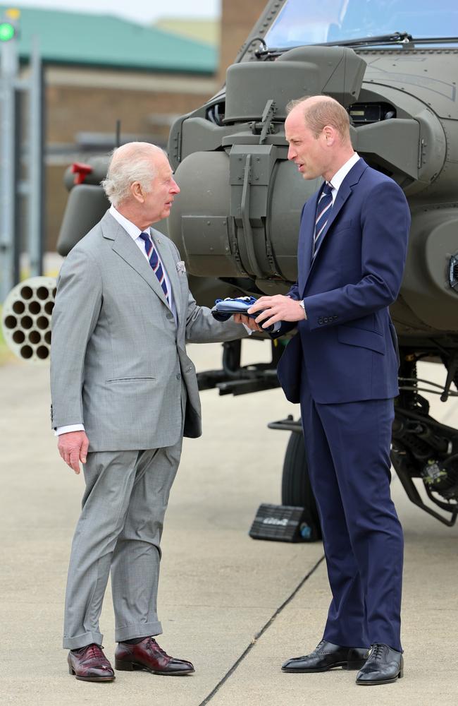 King Charles and Prince William, Prince of Wales during the official handover. Picture: Chris Jackson/Getty Images