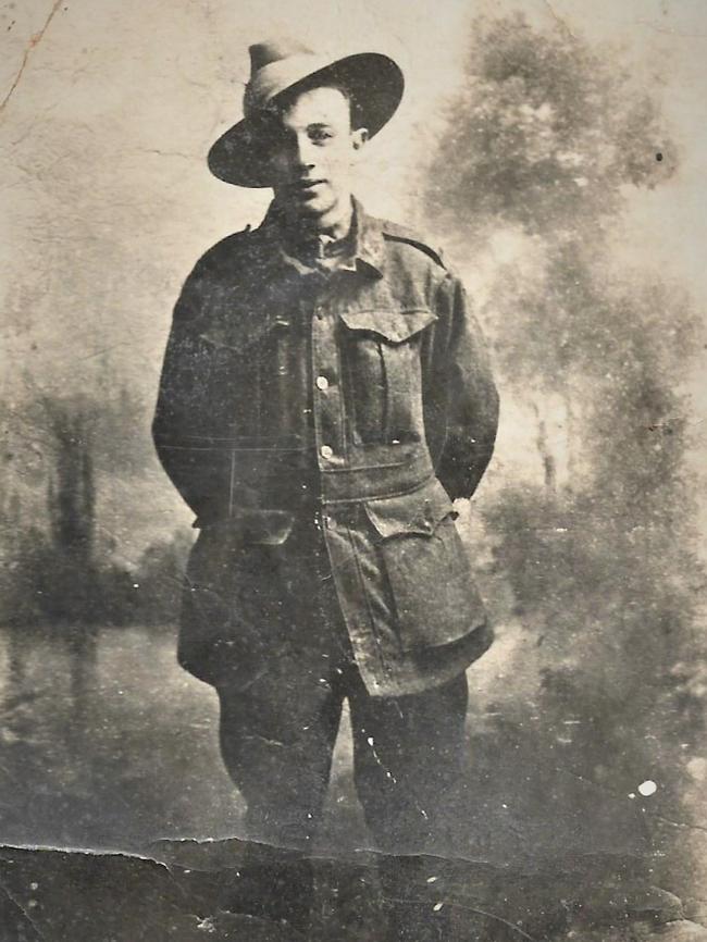 A 19-year-old Private Robert Ellis in uniform during World War I.