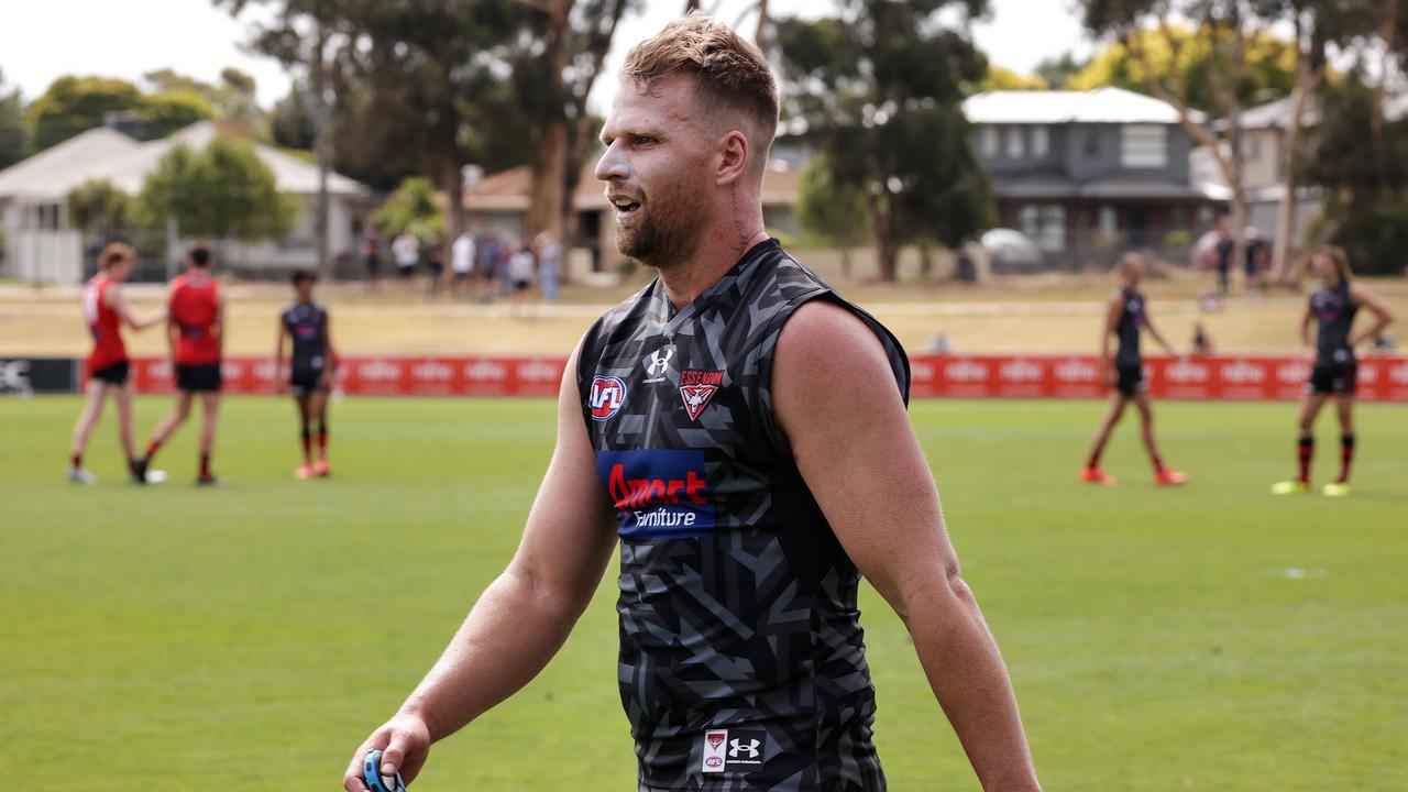 AFL Essendon FC intra club practice match. Jake Stringer jogs laps. Picture: Ian Currie