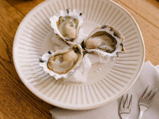 Oysters from Corrie Island at Humbug Restaurant, Newcastle. Picture: Daina Marie Photography/Supplied