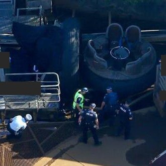 Police at the scene of the Dreamworld tragedy