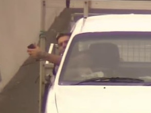 Troy Mark Thompson has been charged with leading police on a bizarre slow-speed pursuit down the M1. Picture: 9 News Gold Coast