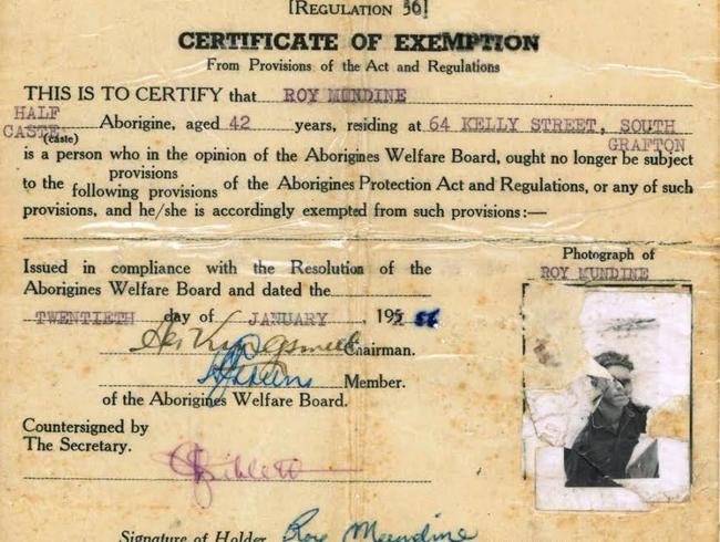 His father’s certificate of exemption.