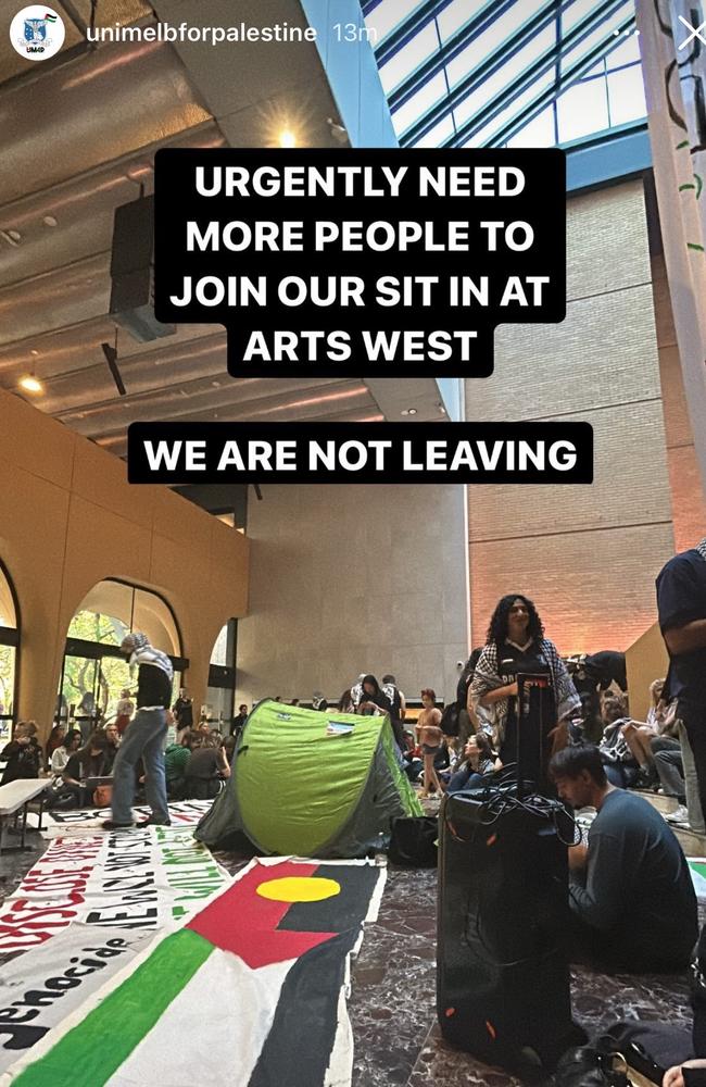 Students gather at University of Melbourne.