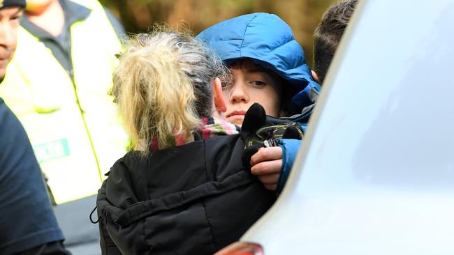 William Callagan puts his arms around his mother, Penny, during an emotional reunion. Picture: AAP