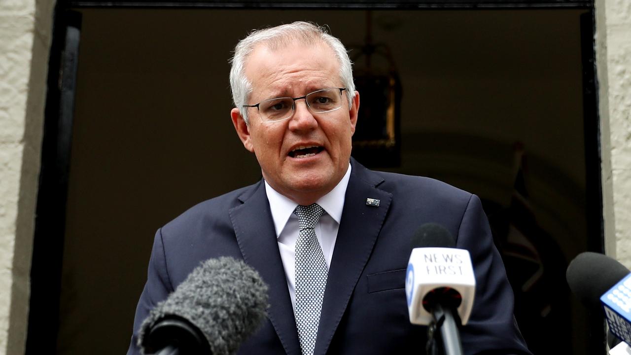 Australian Prime Minister Scott Morrison speaks during a media conference. Picture: Getty