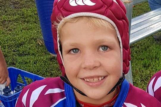 SLOW RECOVERY: Eight-year-old Jaxon Green from Wandoan has begun opening his eyes and spoken for the first time since the horrific accident which saw him flown to a Queensland Hospital. Picture: Contributed