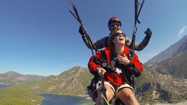 Paragliding over the Turkish coast