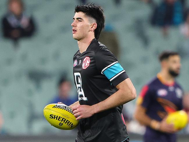 Young Port Adelaide ruckman Dante Visentini. Picture: Sarah Reed/AFL Photos via Getty Images