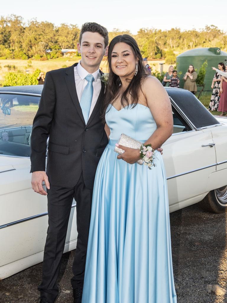 Walker Taylor partnered Gabrielle Dezdjek. Mary MacKillop Catholic College formal at Rosalie House. Thursday, November 18, 2021. Picture: Nev Madsen.