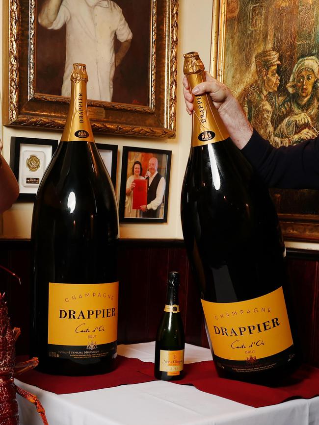 Each bottle contains 30 litres of French bubbly. Picture: Rohan Kelly