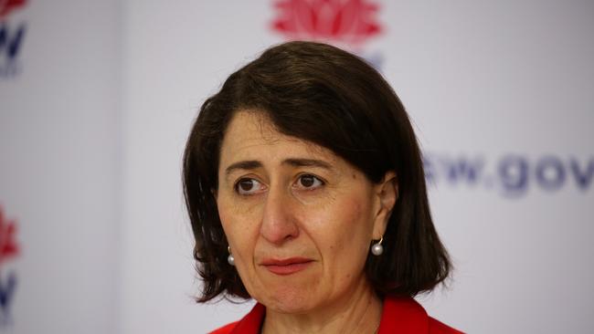 Premier Gladys Berejiklian provided a Covid-19 update in Sydney on Wednesday. Picture: NCA Newswire/Gaye Gerard.