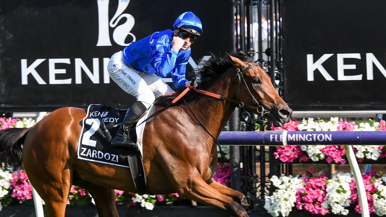 Zardozi has been well-backed to win Saturday’s Group 2 Peter Young Stakes at Caulfield. Picture: Racing Photos via Getty Images