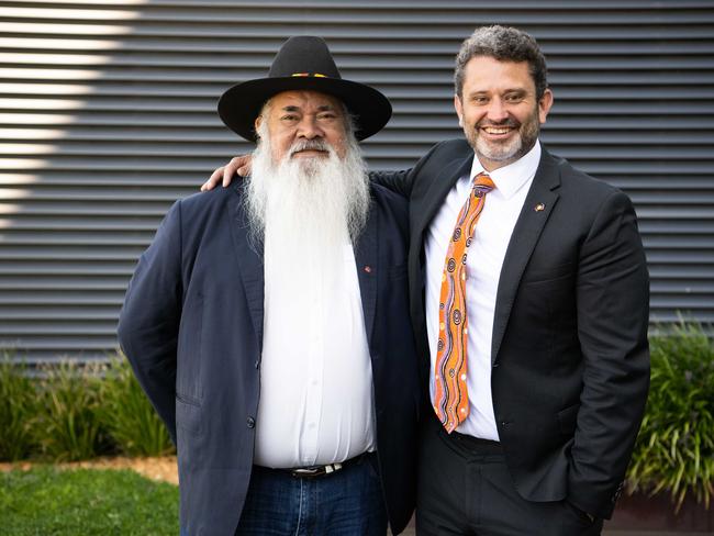 Senator Patrick Dodson and Aboriginal Affairs Minister Kyam Maher. Picture: NCA NewsWire / Morgan Sette