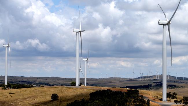 Wind turbines at Infigen’s Woodlawn Wind Farm.