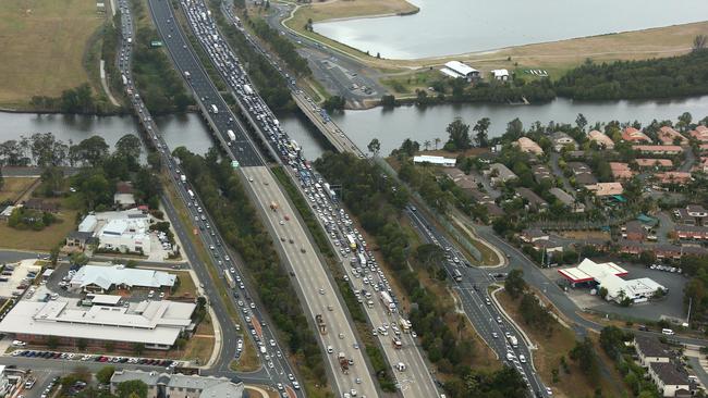 The M1 at Oxenford often experiences major congestion. Pic by David Clark