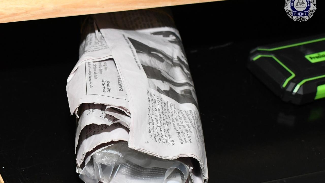 Items seized during a raid of a Torrens Park home by the AFP. Picture: AFP