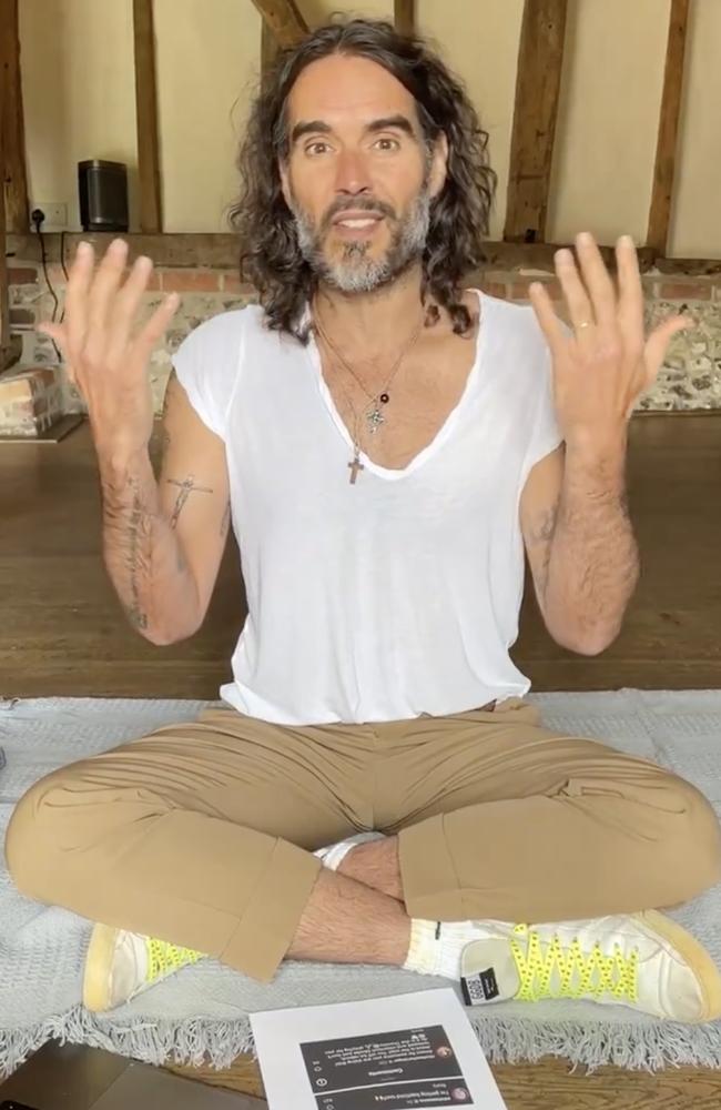 Comedian Russell Brand said he baptised himself as a way of leaving the past behind. Picture: Twitter/X