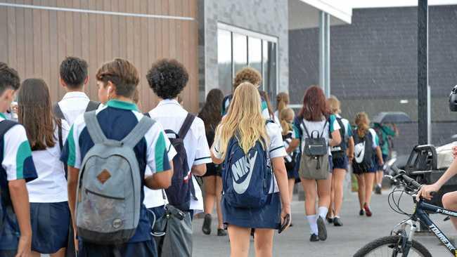 Children leave Chancellor State College after school finishes and head to McDonald's and KFC. Picture: Craig Warhurst