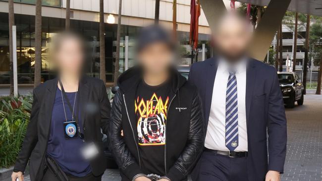 A 36-year-old Erina Heights man was arrested at a hotel at Darling Harbour and taken to Day Street Police Station where he was charged. Picture: NSW Police