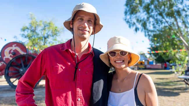 Colin Williams and Mi-lim Chen Yi Mei at the Barunga Festival. Picture: Che Chorley