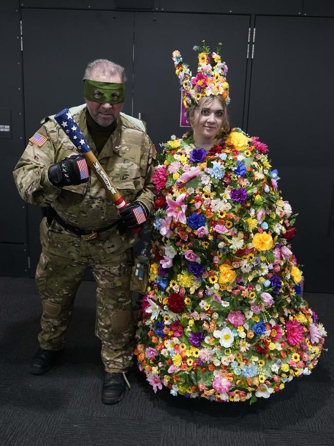 Father and daughter duo: Peter Wright and Journey Wright attend the Oz Comic Con at Melbourne Exhibition and Convention Centre every year. Picture: Valeriu Campan
