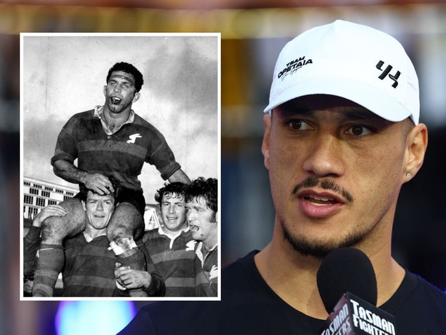 outh Sydney diehard Jai Opetaia’s world title win with a broken jaw has been likened to John Sattler’s performance in the 1970 Grand Final.